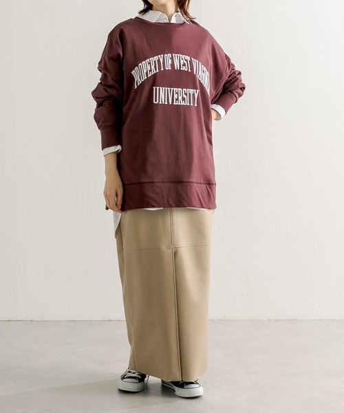 COLLAGE GALLARDAGALANTE（コラージュガリャルダガランテ）の「ヴィーガンレザータイトスカート/手洗い可（スカート・レディース・ベージュ/パープル・FREE）」の21枚目の写真