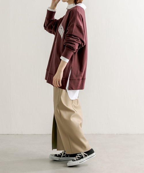 COLLAGE GALLARDAGALANTE（コラージュガリャルダガランテ）の「ヴィーガンレザータイトスカート/手洗い可（スカート・レディース・ベージュ/パープル・FREE）」の17枚目の写真