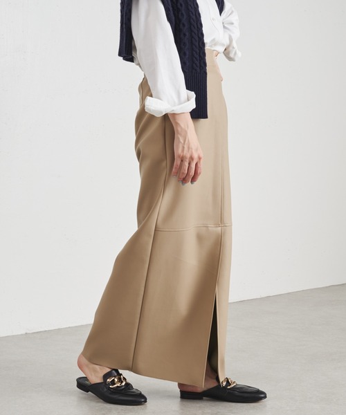 COLLAGE GALLARDAGALANTE（コラージュガリャルダガランテ）の「ヴィーガンレザータイトスカート/手洗い可（スカート・レディース・ベージュ/パープル・FREE）」の6枚目の写真