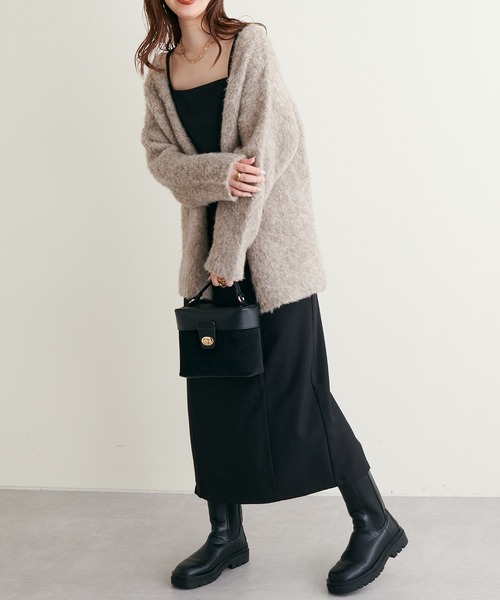 natural couture(ナチュラルクチュール)の「WEB限定カラー/2022AWアイテム/細紐リボンキャミワンピース(ワンピース・レディース・その他1/その他2/ブラウン/ブラック・FREE)」の1枚目の写真