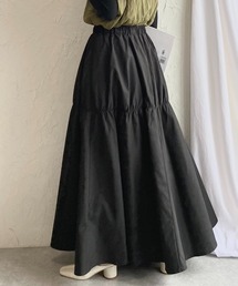 She's Closet | 【低身長向け/高身長向けサイズ有】ティアード切替ギャザーフレアボリュームロングスカート(スカート)