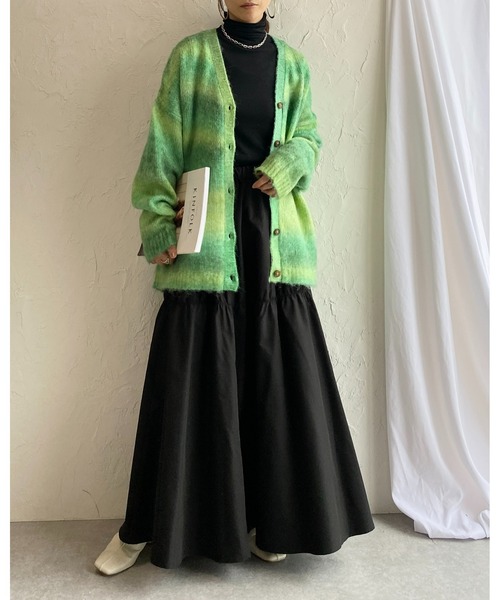 She's Closet（シーズクローゼット）の「【低身長向け/高身長向けサイズ有】ギャザーフレアボリュームロング丈tティアードスカート（スカート・レディース・ブラック/ベージュ・FREE/SHORT/TALL）」の11枚目の写真