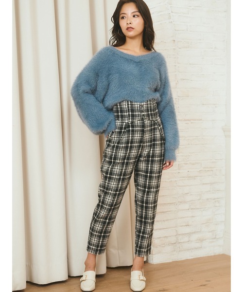 DURAS(デュラス)の「チェック柄コルセット風テーパードパンツ(その他パンツ・レディース・ブラック/ブラウン・SMALL/MEDIUM)」の14枚目の写真