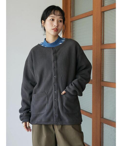 CRAFT STANDARD BOUTIQUE（クラフトスタンダードブティック）の「フリースカーディガン（カーディガン/ボレロ・メンズ・ダークブラウン/カーキ/グレイッシュベージュ/チャコールグレー・M/L）」の6枚目の写真