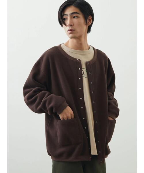 CRAFT STANDARD BOUTIQUE（クラフトスタンダードブティック）の「フリースカーディガン（カーディガン/ボレロ・メンズ・ダークブラウン/カーキ/グレイッシュベージュ/チャコールグレー・M/L）」の8枚目の写真