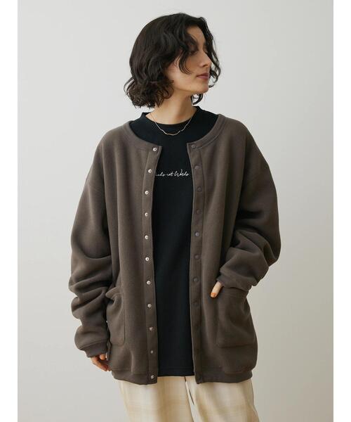 CRAFT STANDARD BOUTIQUE（クラフトスタンダードブティック）の「フリースカーディガン（カーディガン/ボレロ・メンズ・ダークブラウン/カーキ/グレイッシュベージュ/チャコールグレー・M/L）」の9枚目の写真