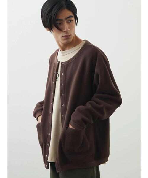 CRAFT STANDARD BOUTIQUE（クラフトスタンダードブティック）の「フリースカーディガン（カーディガン/ボレロ・メンズ・ダークブラウン/カーキ/グレイッシュベージュ/チャコールグレー・M/L）」の10枚目の写真