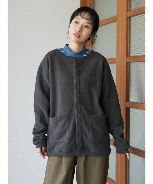 CRAFT STANDARD BOUTIQUE（クラフトスタンダードブティック）の「フリースカーディガン（カーディガン/ボレロ・メンズ・ダークブラウン/カーキ/グレイッシュベージュ/チャコールグレー・M/L）」の18枚目の写真