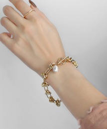 ANEMONE（アネモネ）の「淡水パール×チェーンマンテルブレスレット（ブレスレット）」