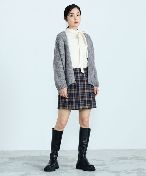 TRICOTS JEAN MARC（トリコットジーンマルク）の「【TRICOTS JEAN MARC/トリコ・ジャンマルク】 CESAME ニットカーディガン（ニット/セーター・レディース・チャコールグレー/ミント・38）」の4枚目の写真