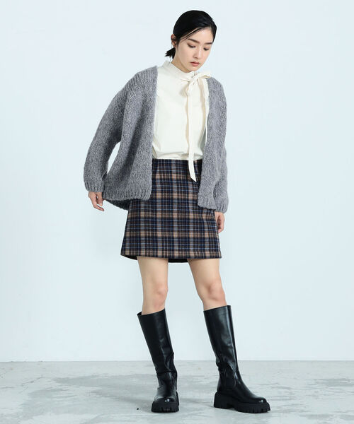 TRICOTS JEAN MARC（トリコットジーンマルク）の「【TRICOTS JEAN MARC/トリコ・ジャンマルク】 CESAME ニットカーディガン（ニット/セーター・レディース・チャコールグレー/ミント・38）」の5枚目の写真