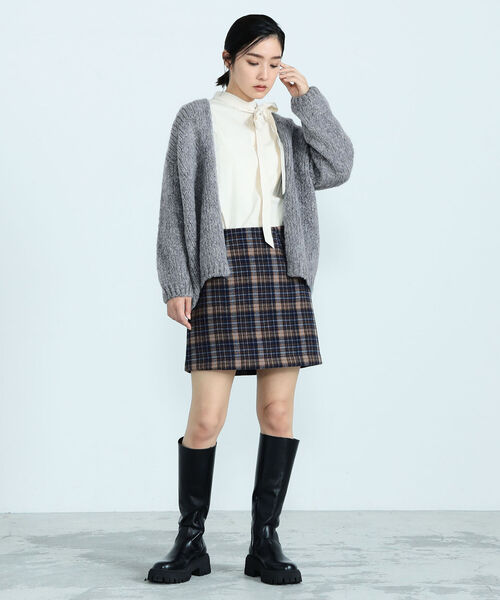 TRICOTS JEAN MARC（トリコットジーンマルク）の「【TRICOTS JEAN MARC/トリコ・ジャンマルク】 CESAME ニットカーディガン（ニット/セーター・レディース・チャコールグレー/ミント・38）」の6枚目の写真