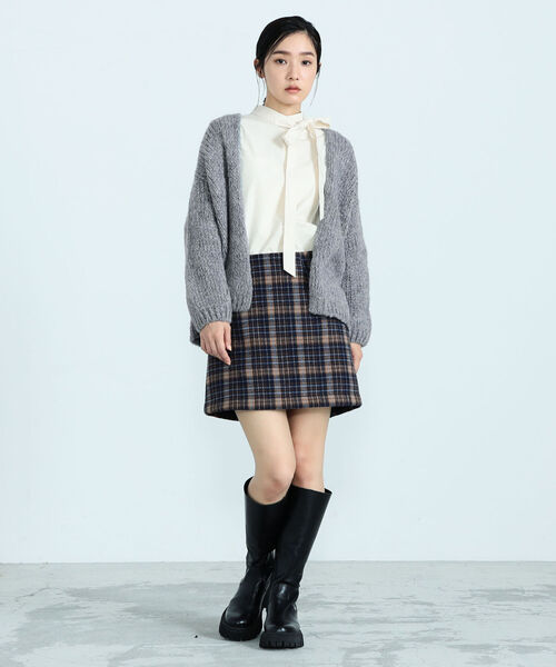 TRICOTS JEAN MARC（トリコットジーンマルク）の「【TRICOTS JEAN MARC/トリコ・ジャンマルク】 CESAME ニットカーディガン（ニット/セーター・レディース・チャコールグレー/ミント・38）」の7枚目の写真