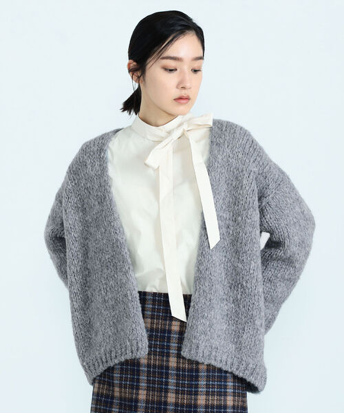 TRICOTS JEAN MARC（トリコットジーンマルク）の「【TRICOTS JEAN MARC/トリコ・ジャンマルク】 CESAME ニットカーディガン（ニット/セーター・レディース・チャコールグレー/ミント・38）」の9枚目の写真