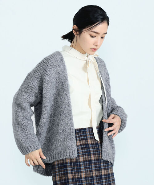 TRICOTS JEAN MARC（トリコットジーンマルク）の「【TRICOTS JEAN MARC/トリコ・ジャンマルク】 CESAME ニットカーディガン（ニット/セーター・レディース・チャコールグレー/ミント・38）」の10枚目の写真