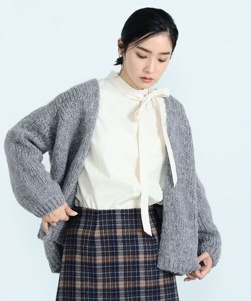 TRICOTS JEAN MARC（トリコットジーンマルク）の「【TRICOTS JEAN MARC/トリコ・ジャンマルク】 CESAME ニットカーディガン（ニット/セーター・レディース・チャコールグレー/ミント・38）」の11枚目の写真