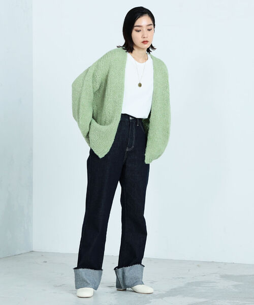 TRICOTS JEAN MARC（トリコットジーンマルク）の「【TRICOTS JEAN MARC/トリコ・ジャンマルク】 CESAME ニットカーディガン（ニット/セーター・レディース・チャコールグレー/ミント・38）」の12枚目の写真