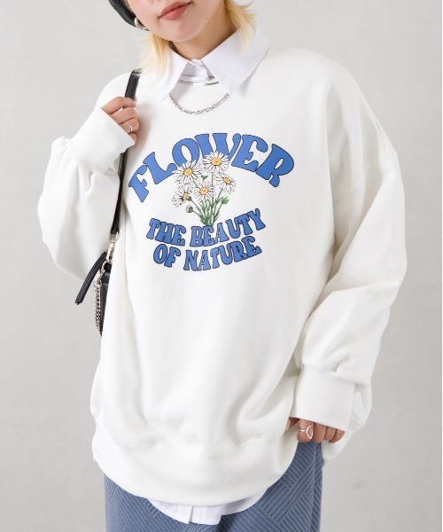 SpRay（スプレイ）の「裏起毛 FLOWER スウェット（スウェット