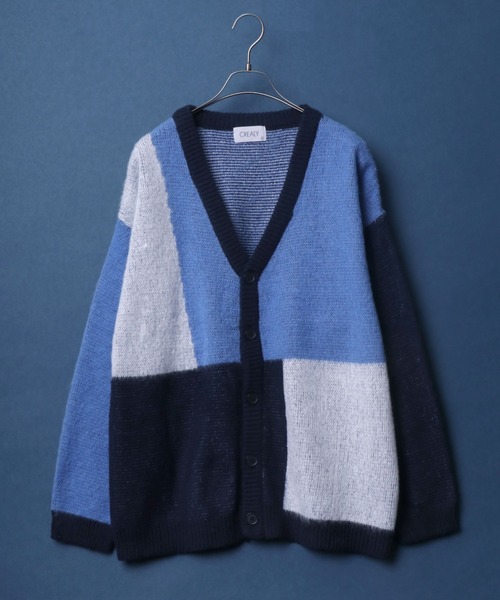 ANPAS(アンパス)の「Total Pattern Drop Shoulder Shaggy Knit Cardigan/総柄 ドロップショルダー シャギーニット カーディガン(カーディガン/ボレロ・メンズ・パープル系その他/レッド系その他/ブラック系その他4/ブルー系その他/グリーン系その他/ブラック系その他2/ブルー系その他2/ブラウン系その他/ブラック系その他/ブラック系その他3・M/L/LL)」の8枚目の写真