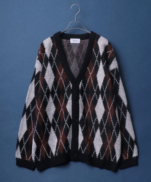 ANPAS(アンパス)の「Total Pattern Drop Shoulder Shaggy Knit Cardigan/総柄 ドロップショルダー シャギーニット カーディガン(カーディガン/ボレロ・メンズ・パープル系その他/レッド系その他/ブラック系その他4/ブルー系その他/グリーン系その他/ブラック系その他2/ブルー系その他2/ブラウン系その他/ブラック系その他/ブラック系その他3・M/L/LL)」の4枚目の写真