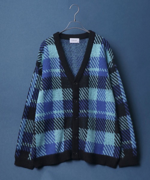 ANPAS(アンパス)の「Total Pattern Drop Shoulder Shaggy Knit Cardigan/総柄 ドロップショルダー シャギーニット カーディガン(カーディガン/ボレロ・メンズ・パープル系その他/レッド系その他/ブラック系その他4/ブルー系その他/グリーン系その他/ブラック系その他2/ブルー系その他2/ブラウン系その他/ブラック系その他/ブラック系その他3・M/L/LL)」の9枚目の写真