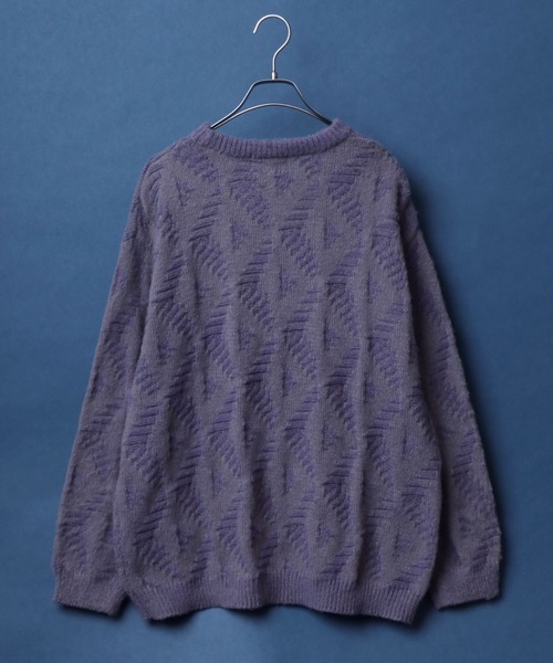ANPAS(アンパス)の「Total Pattern Drop Shoulder Shaggy Knit Cardigan/総柄 ドロップショルダー シャギーニット カーディガン(カーディガン/ボレロ・メンズ・パープル系その他/レッド系その他/ブラック系その他4/ブルー系その他/グリーン系その他/ブラック系その他2/ブルー系その他2/ブラウン系その他/ブラック系その他/ブラック系その他3・M/L/LL)」の18枚目の写真