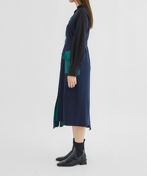 UNITED TOKYO アーティクルコンビワンピース　ブラック/ブルー UNITED TOKYO アーティクルコンビワンピース ブラック/ブルー