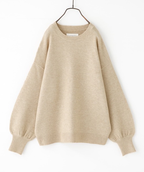 n'OrLABEL(ノアールレーベル)の「『ぽわん袖カラーニット』(ニット/セーター・レディース・チャコール/イエロー/オレンジ/ラベンダー/グリーン/ブルー/ブラック/ナチュラル・1/2)」の9枚目の写真