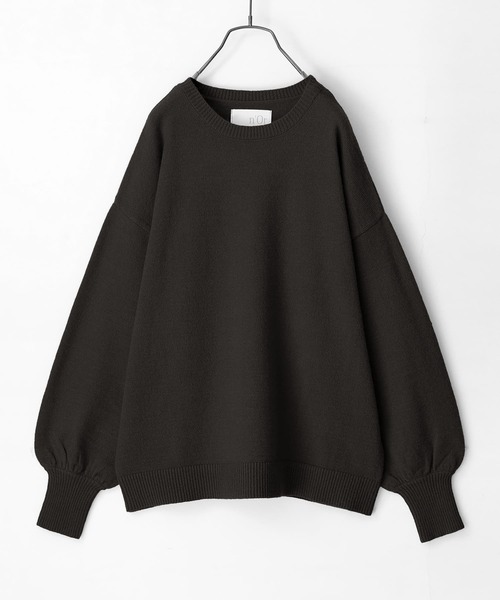 n'OrLABEL(ノアールレーベル)の「『ぽわん袖カラーニット』(ニット/セーター・レディース・チャコール/イエロー/オレンジ/ラベンダー/グリーン/ブルー/ブラック/ナチュラル・1/2)」の10枚目の写真