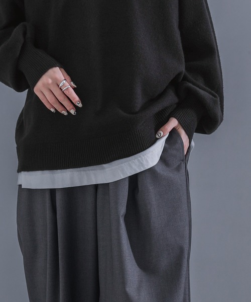 n'OrLABEL(ノアールレーベル)の「『ぽわん袖カラーニット』(ニット/セーター・レディース・チャコール/イエロー/オレンジ/ラベンダー/グリーン/ブルー/ブラック/ナチュラル・1/2)」の13枚目の写真