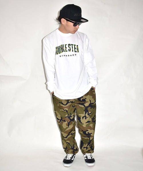 DOUBLE STEAL(ダブルスティール)の「Camo Round 長袖Tシャツ(Tシャツ/カットソー・メンズ・ホワイト/ブラック/アーミー・MEDIUM/LARGE/X-LARGE/XX-LARGE)」の6枚目の写真