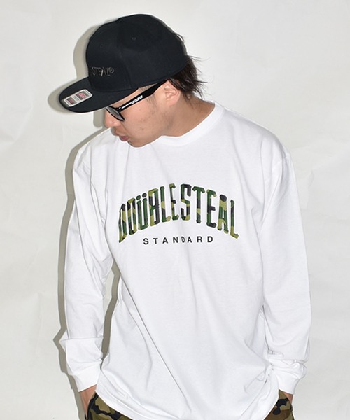 DOUBLE STEAL(ダブルスティール)の「Camo Round 長袖Tシャツ(Tシャツ/カットソー・メンズ・ホワイト/ブラック/アーミー・MEDIUM/LARGE/X-LARGE/XX-LARGE)」の7枚目の写真