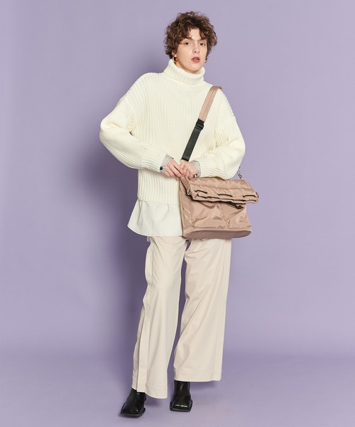 casane（カサネ）の「リブルーズタートルニット（ニット/セーター・レディース・ブラック/ホワイト・FREE）」の10枚目の写真