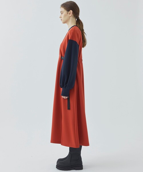 CITY TOKYO（シティトウキョウ）の「【洗える】バイカラースリーブレイヤードワンピース（ワンピース・レディース・カーキ/オレンジ・FREE）」の7枚目の写真