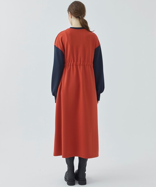 CITY TOKYO（シティトウキョウ）の「【洗える】バイカラースリーブレイヤードワンピース（ワンピース・レディース・カーキ/オレンジ・FREE）」の8枚目の写真