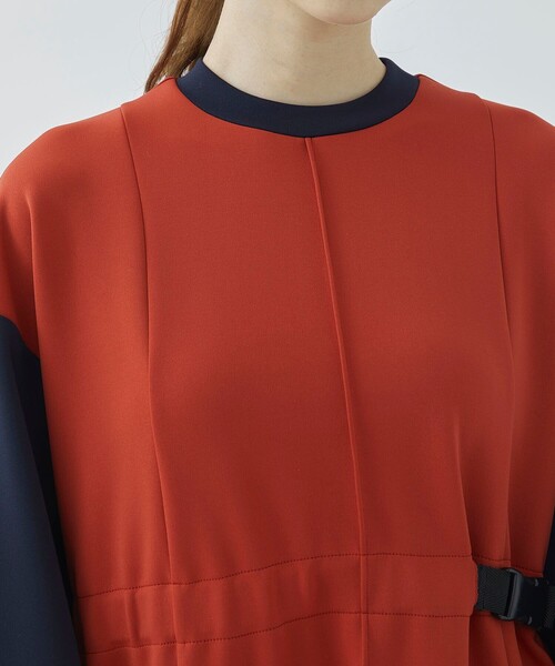 CITY TOKYO（シティトウキョウ）の「【洗える】バイカラースリーブレイヤードワンピース（ワンピース・レディース・カーキ/オレンジ・FREE）」の9枚目の写真