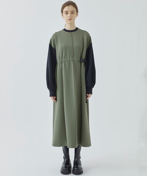 CITY TOKYO（シティトウキョウ）の「【洗える】バイカラースリーブレイヤードワンピース（ワンピース・レディース・カーキ/オレンジ・FREE）」の17枚目の写真