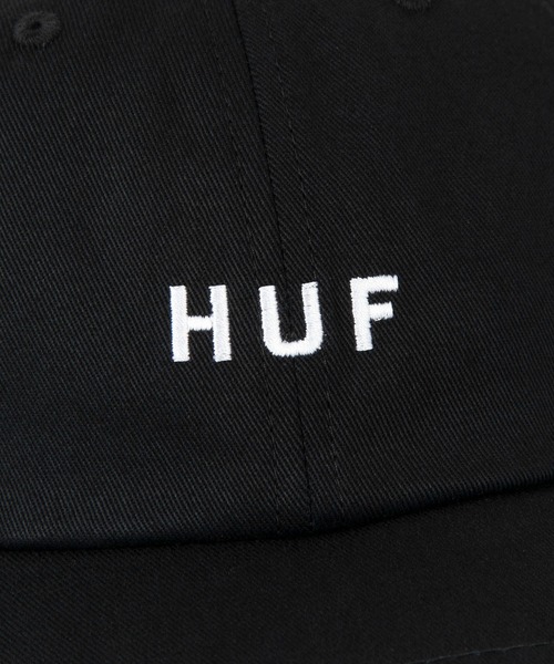 HUF(ハフ)の「ESSENTIALS OG LOGO CV 6 PANEL / HUF キャップ 帽子(キャップ・メンズ・ブラック・O/S)」の3枚目の写真