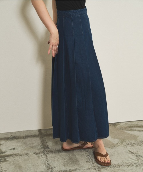 ★ねね　Audrey and John Wadサイドプリーツデニムスカート ☆ねね様専用 Audrey and John Wadサイドプリーツデニムスカート
