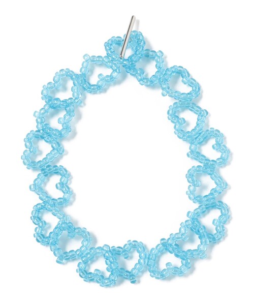 ライトブルーのビーズチョーカー Ray BEAMS（レイビームス）の「Ray BEAMS / ハート ビーズ チョーカー