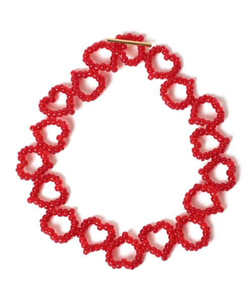 Ray BEAMS（レイビームス）の「Ray BEAMS / ハート ビーズ チョーカー（チョーカー・レディース・サックスブルー/その他/レッド/ワイン・ONE SIZE）」の6枚目の写真