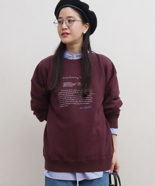 fig London(フィグロンドン)の「●recipe sweat(スウェット・レディース・ブラック/ボルドー/ベージュ・FREE)」の3枚目の写真