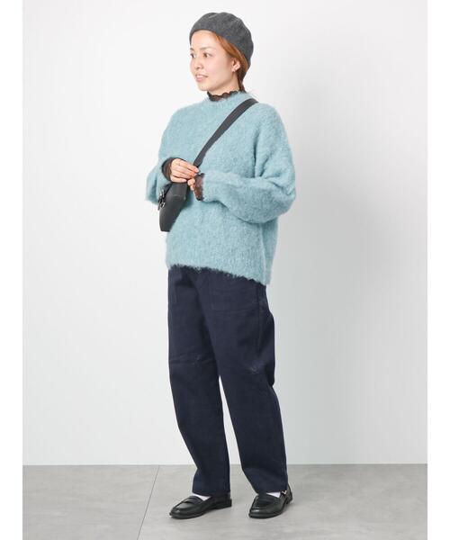 Lugnoncure（ルノンキュール）の「シャギークルーニット（ニット/セーター・レディース・グリーン/オフホワイト/ブルー・ﾌﾘ-）」の13枚目の写真