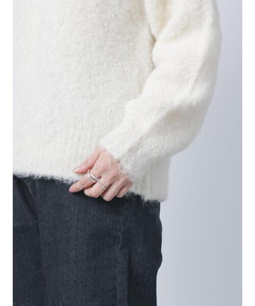 Lugnoncure（ルノンキュール）の「シャギークルーニット（ニット/セーター・レディース・グリーン/オフホワイト/ブルー・ﾌﾘ-）」の20枚目の写真