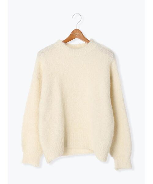 Lugnoncure（ルノンキュール）の「シャギークルーニット（ニット/セーター・レディース・グリーン/オフホワイト/ブルー・ﾌﾘ-）」の21枚目の写真