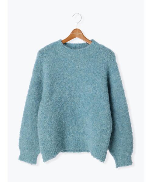 Lugnoncure（ルノンキュール）の「シャギークルーニット（ニット/セーター・レディース・グリーン/オフホワイト/ブルー・ﾌﾘ-）」の22枚目の写真