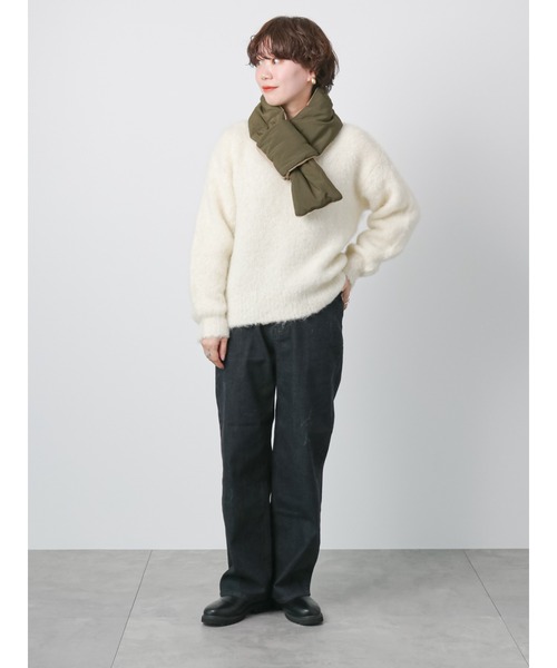 Lugnoncure（ルノンキュール）の「シャギークルーニット（ニット/セーター・レディース・グリーン/オフホワイト/ブルー・ﾌﾘ-）」の6枚目の写真