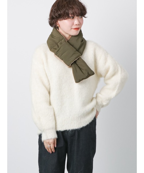 Lugnoncure（ルノンキュール）の「シャギークルーニット（ニット/セーター・レディース・グリーン/オフホワイト/ブルー・ﾌﾘ-）」の8枚目の写真