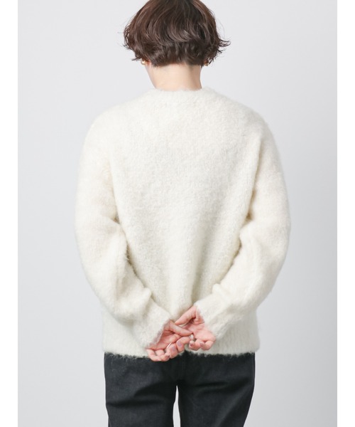 Lugnoncure（ルノンキュール）の「シャギークルーニット（ニット/セーター・レディース・グリーン/オフホワイト/ブルー・ﾌﾘ-）」の10枚目の写真