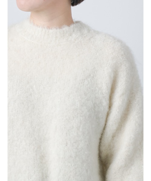 Lugnoncure（ルノンキュール）の「シャギークルーニット（ニット/セーター・レディース・グリーン/オフホワイト/ブルー・ﾌﾘ-）」の11枚目の写真